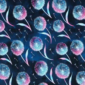 Cotton Jersey dandelions | Glitzerpüppi – midnight blue/purple, 