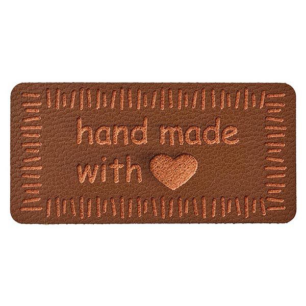 Handmade with Love Embellishment [ 40 mm ] – brown,  image number 1