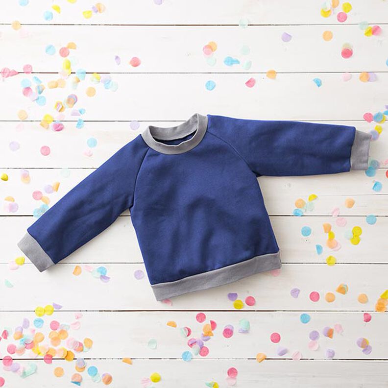 Light Cotton Sweatshirt Fabric Plain – indigo,  image number 7