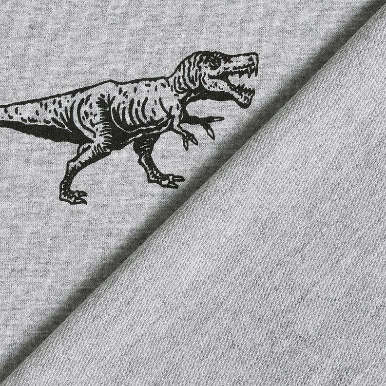 French Terry Dinosaurs – silver/black,  image number 4