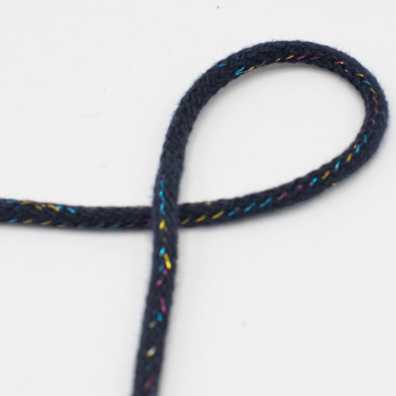 Cotton cord Lurex [Ø 5 mm] – midnight blue,  image number 1