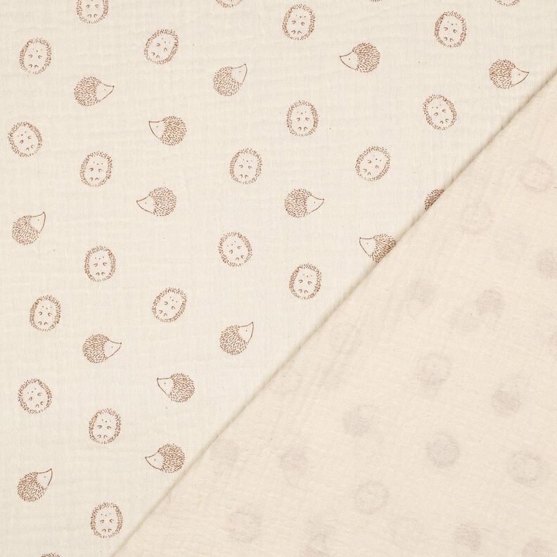 Double Gauze/Muslin Hedgehog | Poppy Fabrics – natural/light brown, image number 4