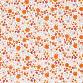 Double Gauze/Muslin Flower Meadow – ivory/peach orange, 