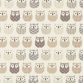 Cotton Cretonne owl – cream/grey, 