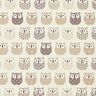 Cotton Cretonne owl – cream/grey,  thumbnail number 1