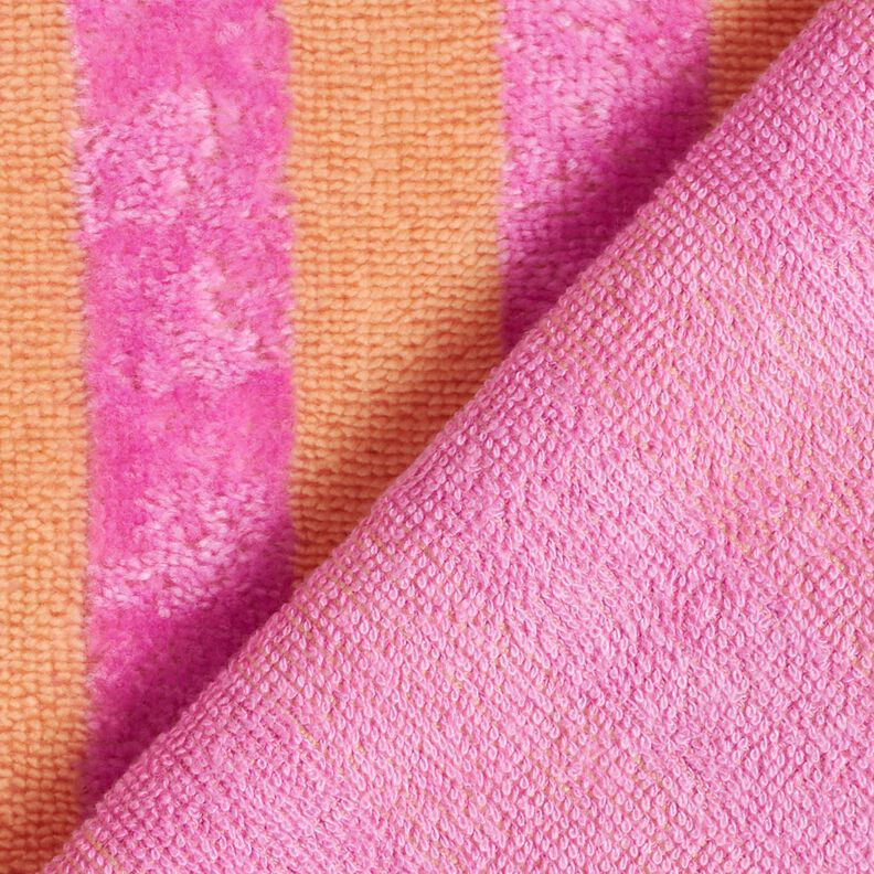 Towelling Fabric Bamboo Block Stripes – light orange/pink, image number 5