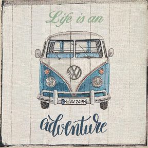 Decor Fabric Tapestry Fabric Panel „Bulli Adventure“ – beige, 