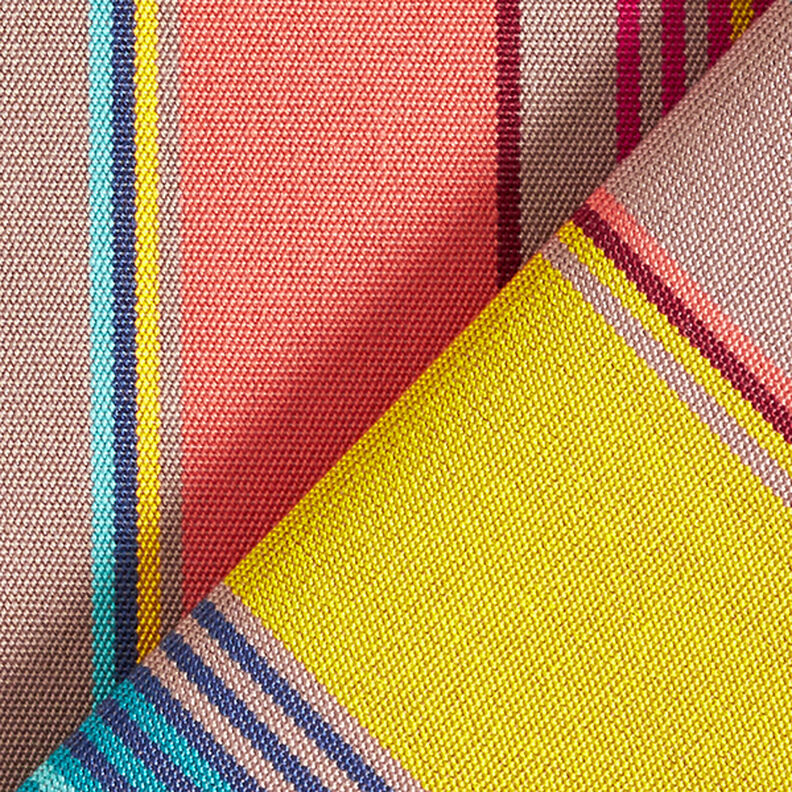 Outdoor Fabric Canvas Stripes – salmon/mustard,  image number 4