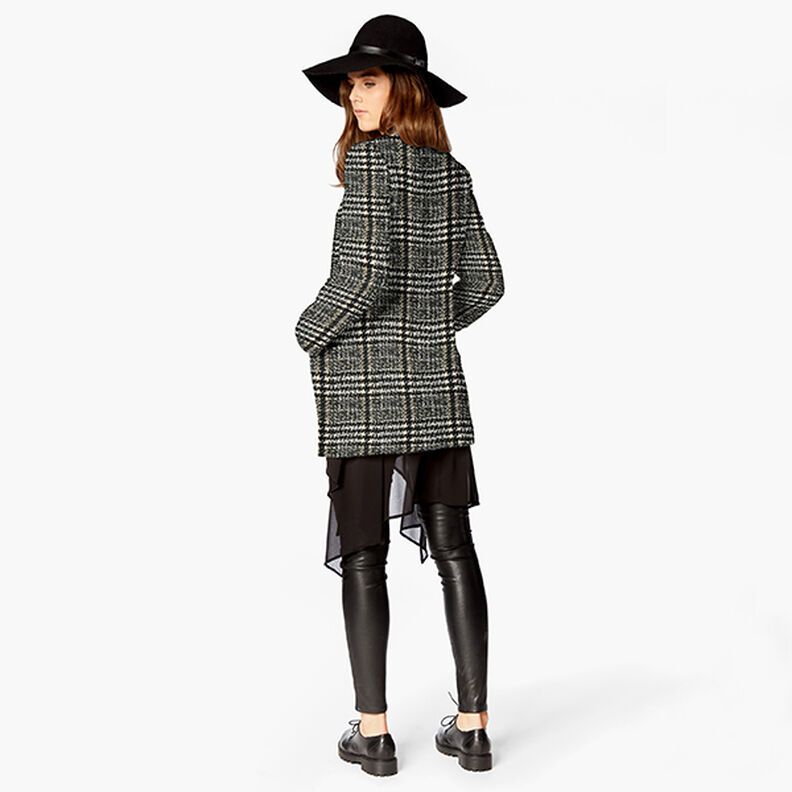 Glen Plaid Coating Fabric – offwhite/black,  image number 5
