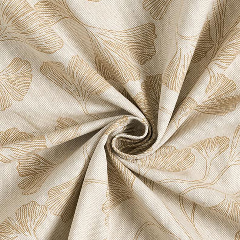 Decor Fabric Half Panama Ginkgo – mustard/natural,  image number 3