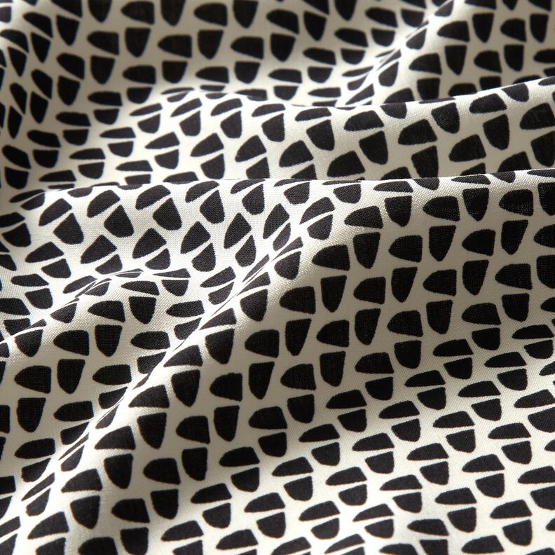 Blouse Fabric abstract graphic – cream/black,  image number 2