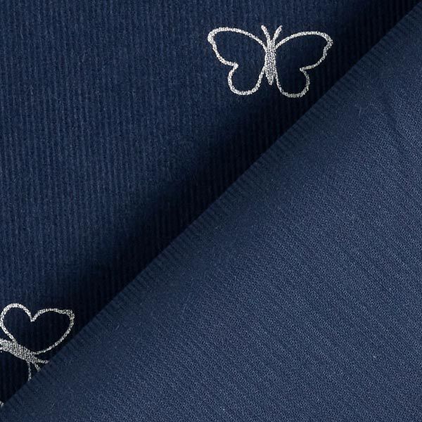 Baby Cord glittery butterflies – navy blue,  image number 4