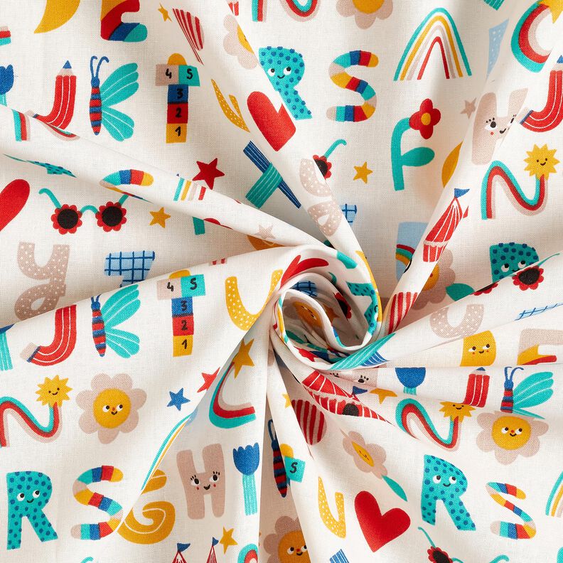 Cretonne Happy alphabet – offwhite,  image number 3
