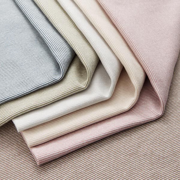 Tubular cuff fabric narrow stripes – dusky pink/offwhite,  image number 4