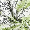 Abstract flowers cotton silk blend – ivory/May green,  thumbnail number 3