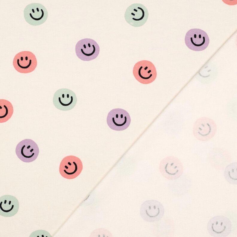 Cotton Flannel smilies | Poppy Fabrics – ivory/dusky pink,  image number 3