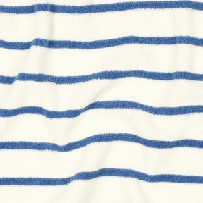terry cloth jersey Stripes – ivory/brilliant blue, 