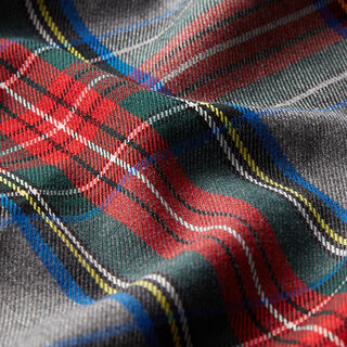 Stretch Trouser Fabric Tartan – slate grey/red, 