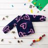 French Terry Jeans look neon hearts – midnight blue/neon pink,  thumbnail number 5