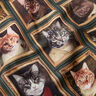 Decor Fabric Half Panama Cat portraits – dark green/gold,  thumbnail number 2
