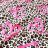 French Terry Leo and neon hearts – cashew/neon pink,  thumbnail number 2