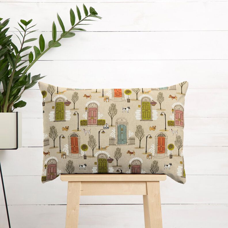 Decor Fabric Half Panama animal neighbourhood – natural/black,  image number 7