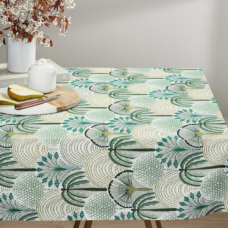 Decor Fabric Cotton Twill abstract palm fans – sage/ivory,  image number 7