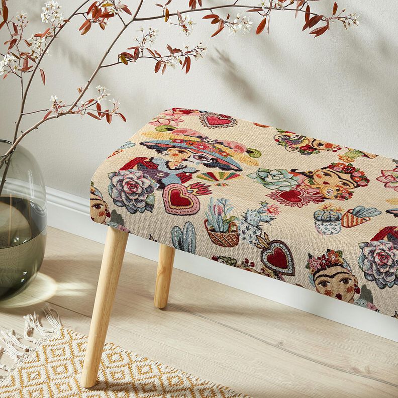 Decor Fabric Tapestry Fabric Artists &ndash; light beige/red,  image number 5