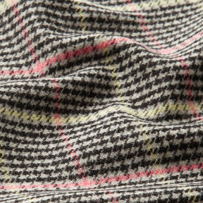 Houndstooth Plaid Coating Fabric with Glitter Effect – grey/black, 