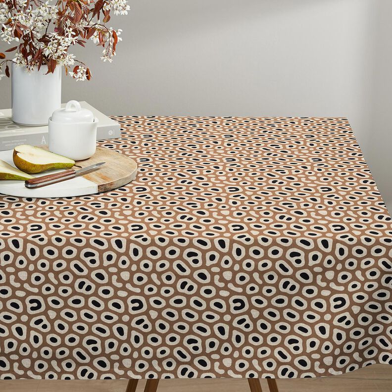 Decor Fabric Half Panama abstract leopard pattern – light brown/cashew, image number 7