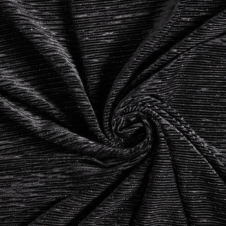 Plain Lurex Pleated Velvet – black,  image number 3