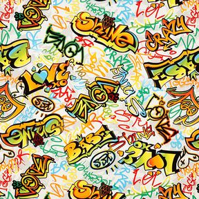 Decor Fabric Half Panama Graffiti – silver grey, 