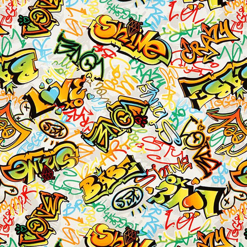 Decor Fabric Half Panama Graffiti – silver grey, image number 1