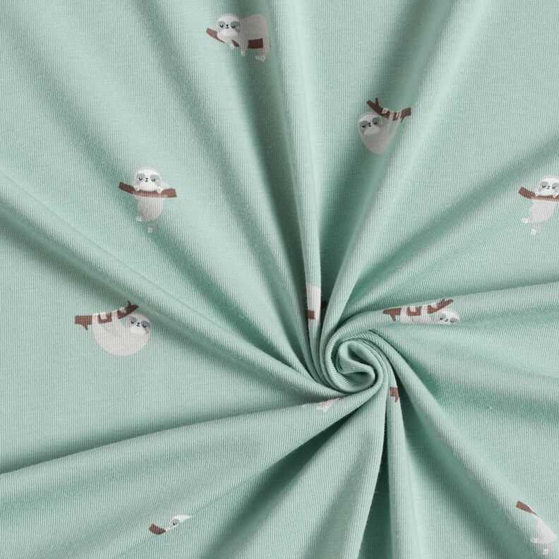 Cotton Jersey Sloths – pale mint, image number 3