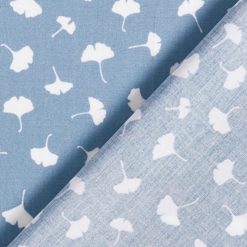 Ginkgo leaves bamboo fabric – blue grey,  image number 4