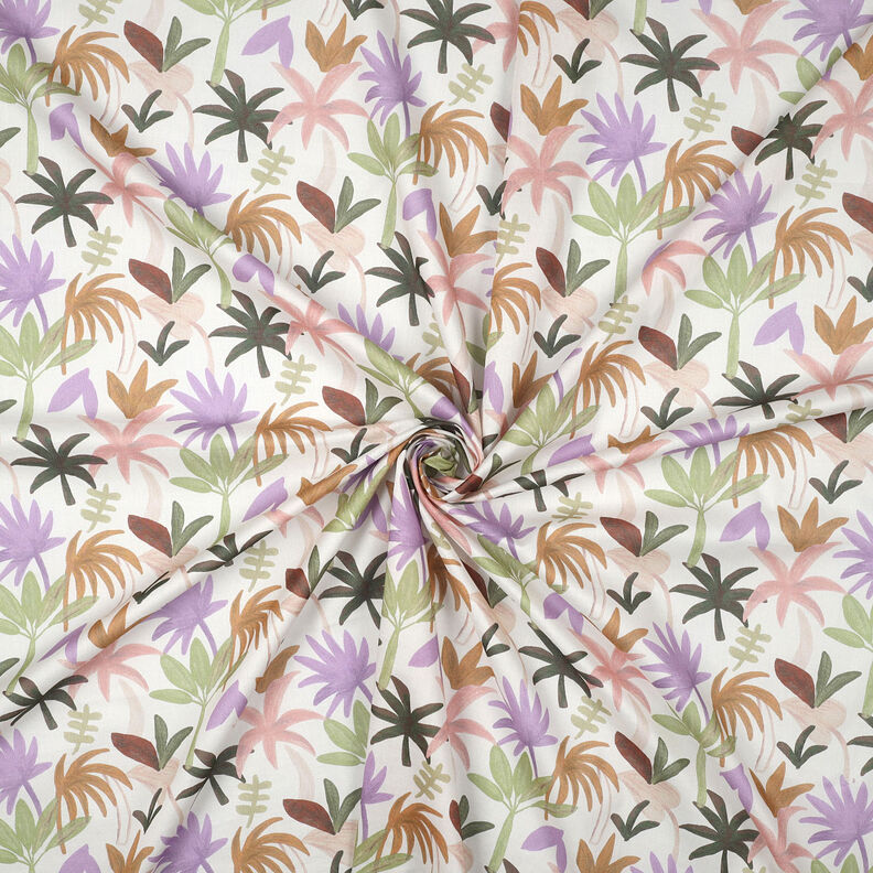 Palm trees cotton voile | Nerida Hansen – white/pink,  image number 3