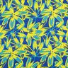 Satin Crepe large chamomile flowers – indigo/lemon yellow,  thumbnail number 1