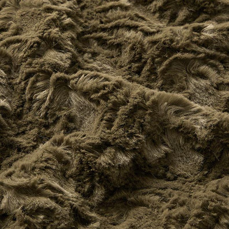 Diamond Print Faux Fur – khaki,  image number 2
