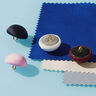 Covered button, Duchesse Satin – royal blue,  thumbnail number 2