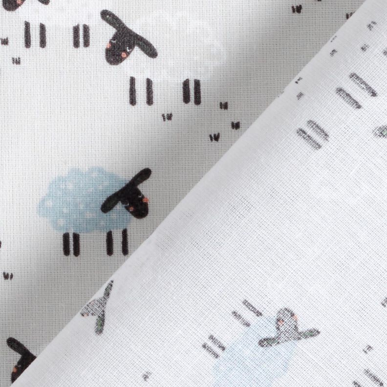 Cotton Poplin Sheep in the meadow – light grey,  image number 4