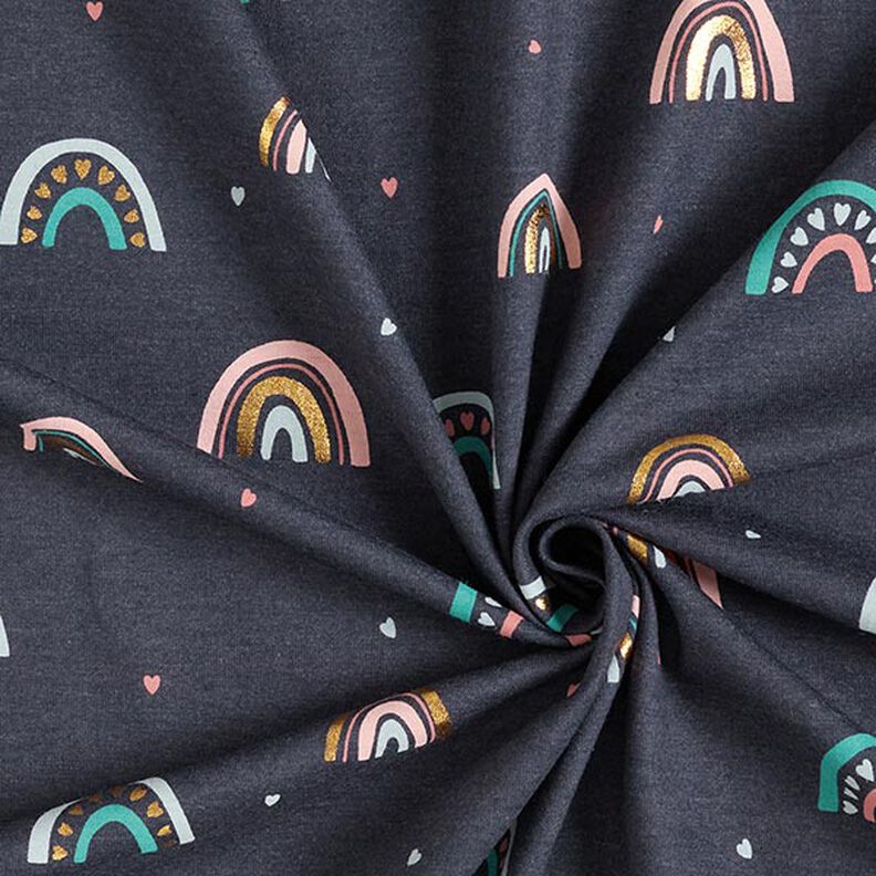 Cotton Jersey Rainbows Foil Print – navy blue/anthracite,  image number 4