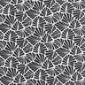 Coated Cotton abstract mini leaves – black/white,  thumbnail number 1