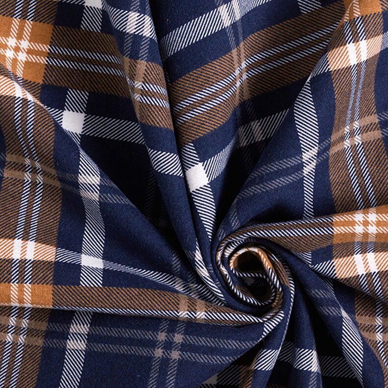 Cotton Flannel Check Print | by Poppy – navy blue/fawn,  image number 3