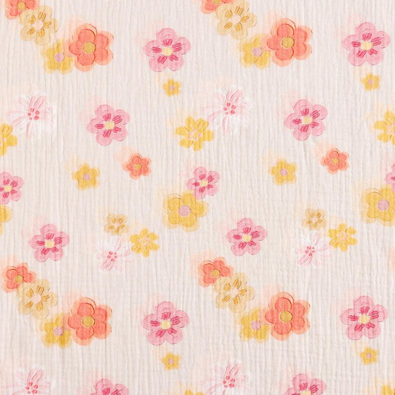 Double Gauze/Muslin Big Flowers Digital Print – rosé,  image number 1