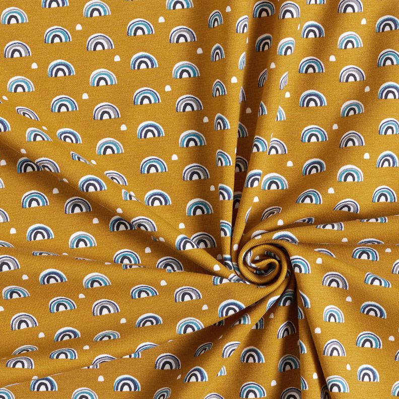 Cotton Jersey little rainbows – mustard,  image number 3