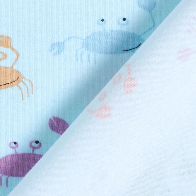Cotton Jersey cute crabs – baby blue, image number 4
