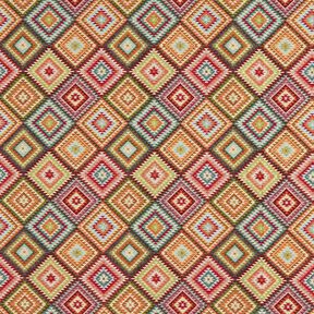 Decor Fabric Tapestry Fabric jagged diamonds – light beige/carmine, 