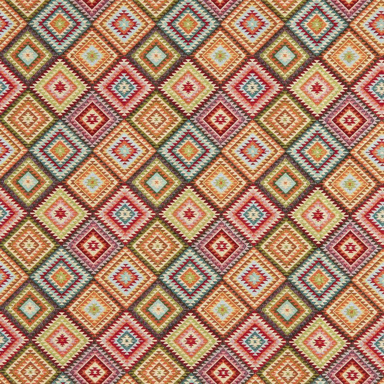 Decor Fabric Tapestry Fabric jagged diamonds – light beige/carmine,  image number 1