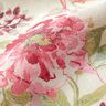 Decor Fabric Canvas watercolour flowers  – light beige/raspberry,  thumbnail number 2
