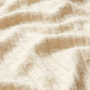 Knit Fabric Ajour elegant glitter stripes – cream, 